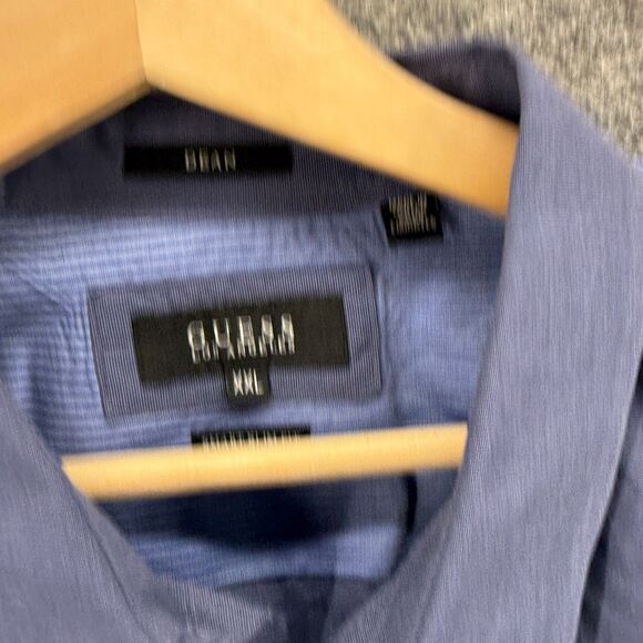 Guess Shirt Men 2XL Gray Button Up Collared Long Sleeve Regular Fit Solid - Picture 3 of 6